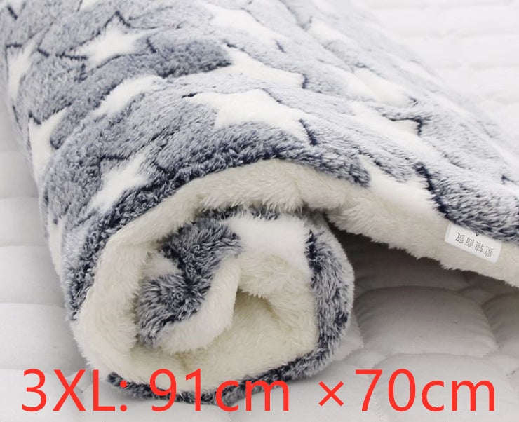 KFX-2707517 Cozy Flannel & Berber Fleece Pet Dog Cat Kennel Mat Blanket - Multiple Sizes Available