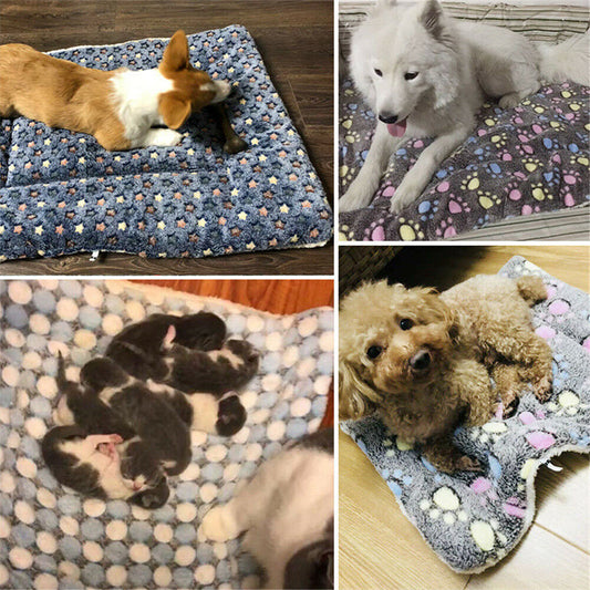 KFX-2707517 Cozy Flannel & Berber Fleece Pet Dog Cat Kennel Mat Blanket - Multiple Sizes Available