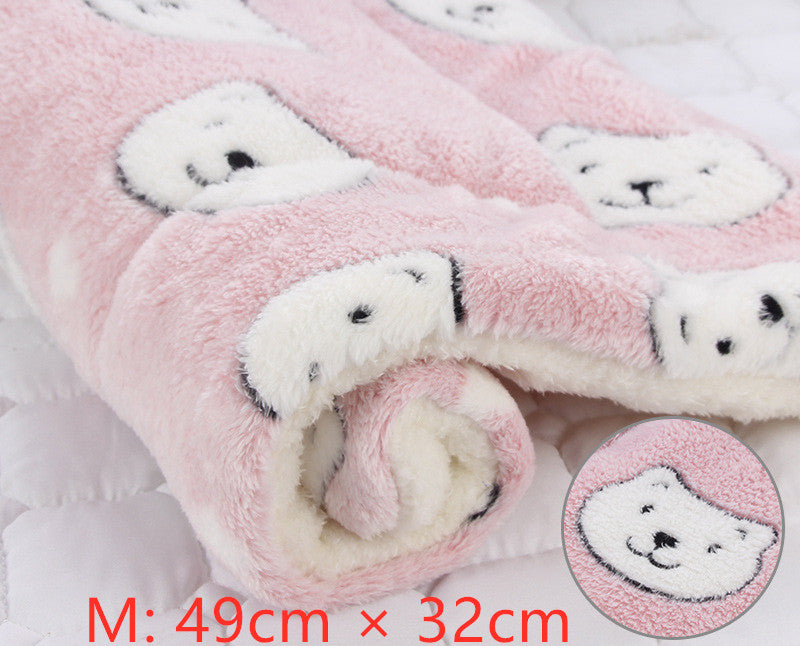 KFX-2707517 Cozy Flannel & Berber Fleece Pet Dog Cat Kennel Mat Blanket - Multiple Sizes Available