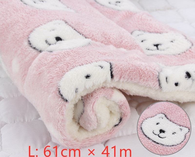 KFX-2707517 Cozy Flannel & Berber Fleece Pet Dog Cat Kennel Mat Blanket - Multiple Sizes Available