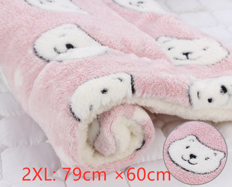 KFX-2707517 Cozy Flannel & Berber Fleece Pet Dog Cat Kennel Mat Blanket - Multiple Sizes Available