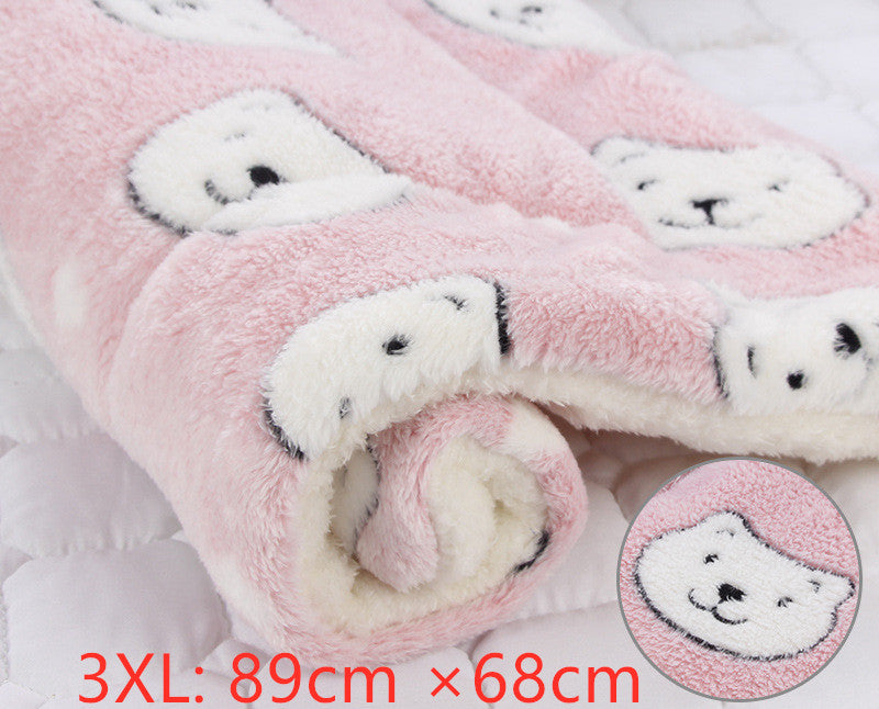 KFX-2707517 Cozy Flannel & Berber Fleece Pet Dog Cat Kennel Mat Blanket - Multiple Sizes Available