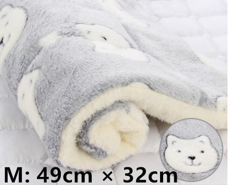 KFX-2707517 Cozy Flannel & Berber Fleece Pet Dog Cat Kennel Mat Blanket - Multiple Sizes Available
