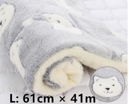 KFX-2707517 Cozy Flannel & Berber Fleece Pet Dog Cat Kennel Mat Blanket - Multiple Sizes Available