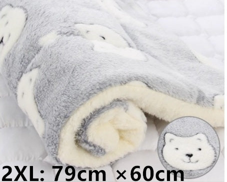 KFX-2707517 Cozy Flannel & Berber Fleece Pet Dog Cat Kennel Mat Blanket - Multiple Sizes Available