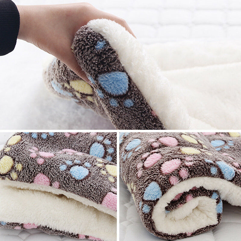KFX-2707517 Cozy Flannel & Berber Fleece Pet Dog Cat Kennel Mat Blanket - Multiple Sizes Available