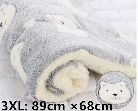 KFX-2707517 Cozy Flannel & Berber Fleece Pet Dog Cat Kennel Mat Blanket - Multiple Sizes Available