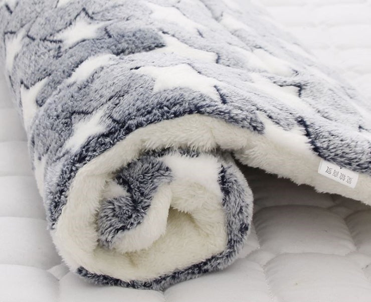KFX-2707517 Cozy Flannel & Berber Fleece Pet Dog Cat Kennel Mat Blanket - Multiple Sizes Available