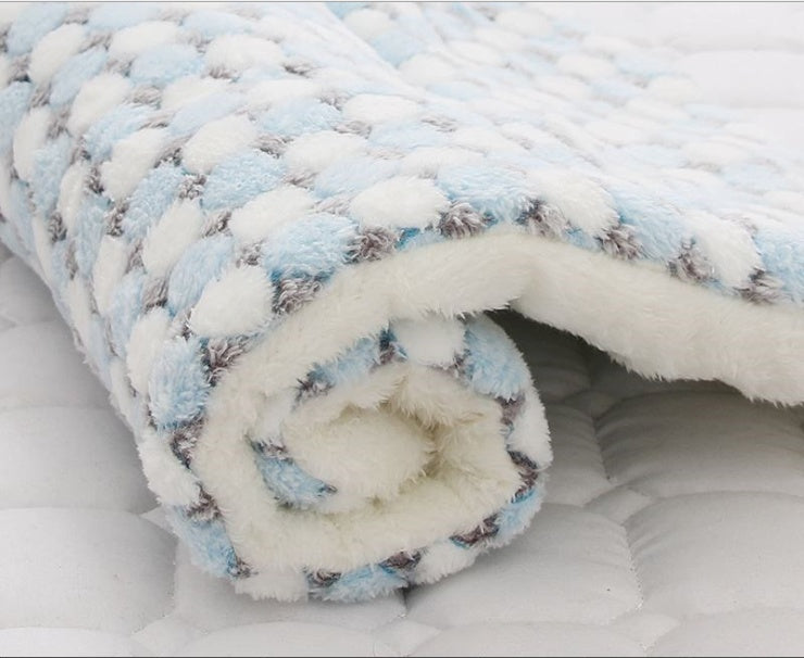 KFX-2707517 Cozy Flannel & Berber Fleece Pet Dog Cat Kennel Mat Blanket - Multiple Sizes Available