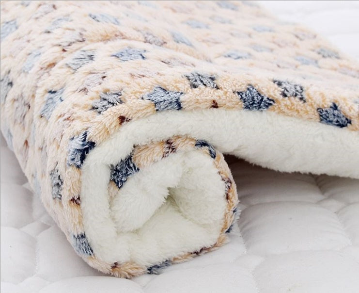 KFX-2707517 Cozy Flannel & Berber Fleece Pet Dog Cat Kennel Mat Blanket - Multiple Sizes Available