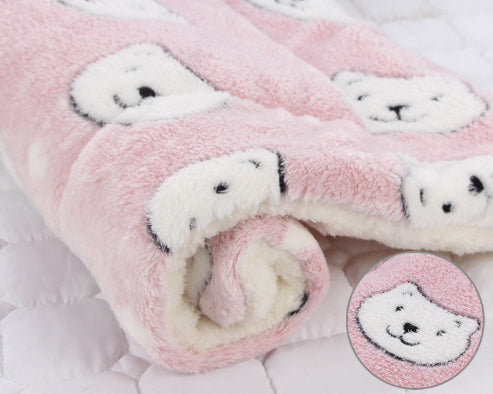 KFX-2707517 Cozy Flannel & Berber Fleece Pet Dog Cat Kennel Mat Blanket - Multiple Sizes Available