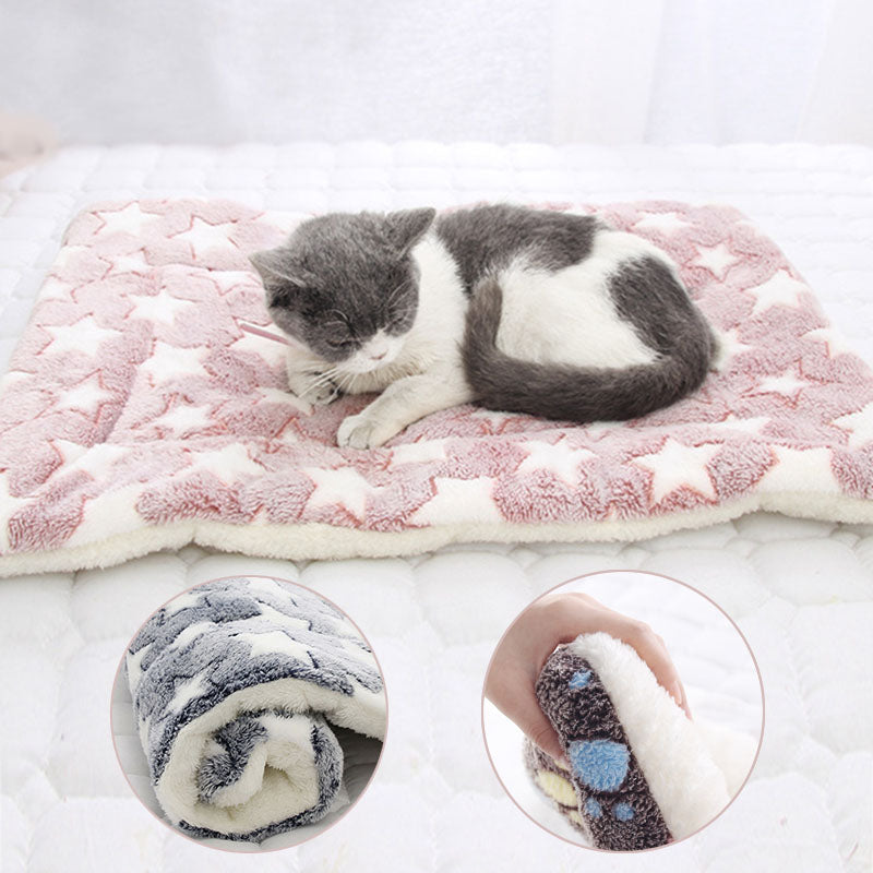 KFX-2707517 Cozy Flannel & Berber Fleece Pet Dog Cat Kennel Mat Blanket - Multiple Sizes Available