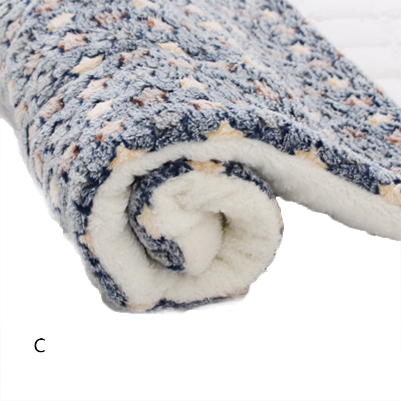 KFX-2707517 Cozy Flannel & Berber Fleece Pet Dog Cat Kennel Mat Blanket - Multiple Sizes Available