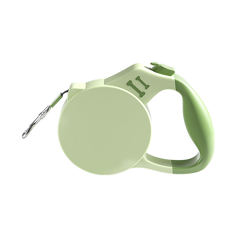 KFX-2709053 Retractable Handheld Pet Leash for Small and Medium-Sized Dogs, ABS Material, Green and Yellow