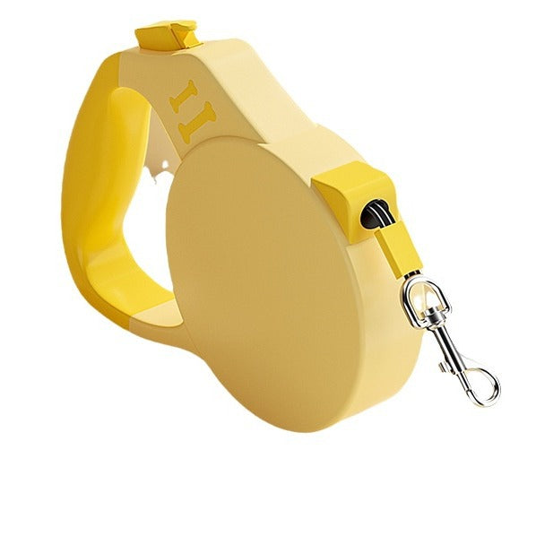 KFX-2709053 Retractable Handheld Pet Leash for Small and Medium-Sized Dogs, ABS Material, Green and Yellow