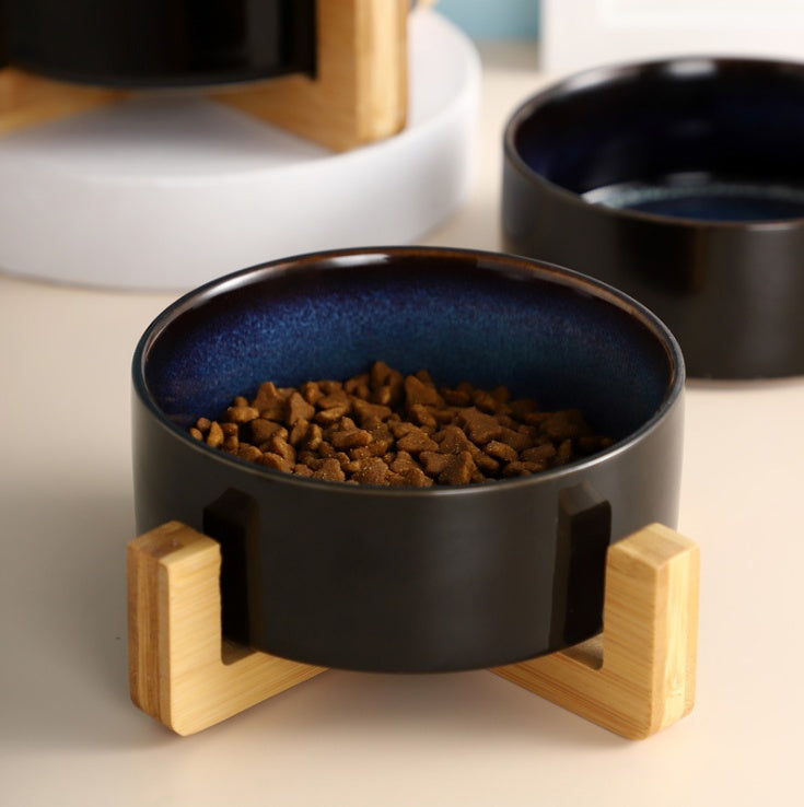 KFX-2709437 Elegant Ceramic Cat Food Bowl - Stain-Resistant, Easy to Clean, Durable Design