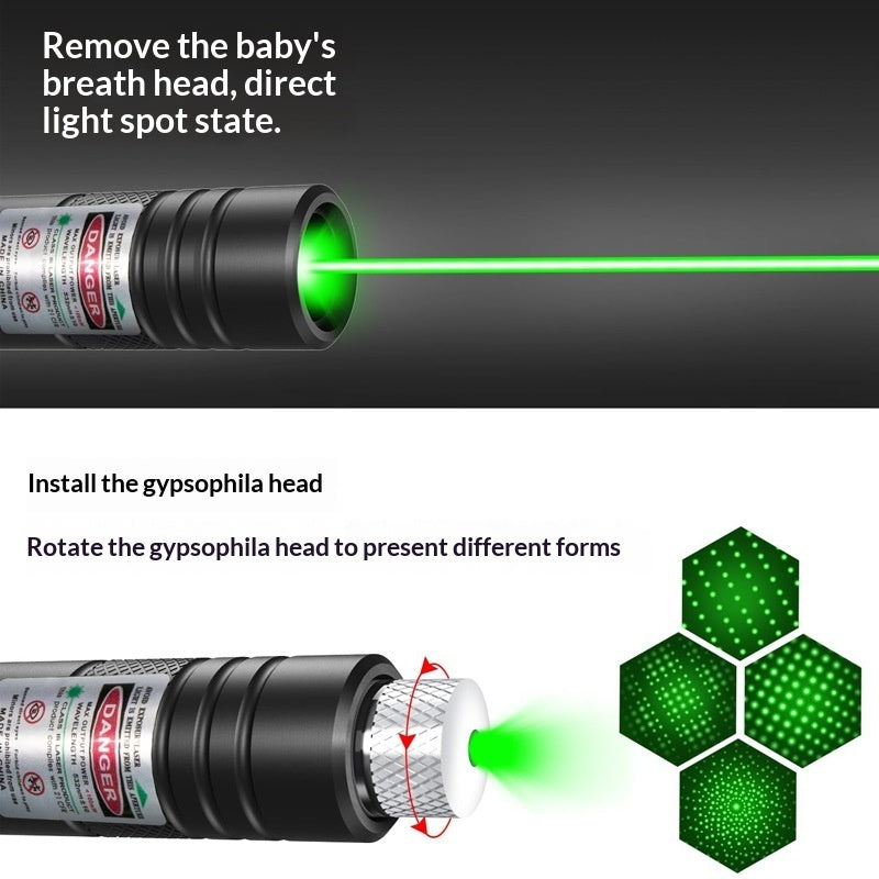 KFX-2710077 Rechargeable Infrared Laser Pointer with Four-Pattern Starry-Sky Head for Cats