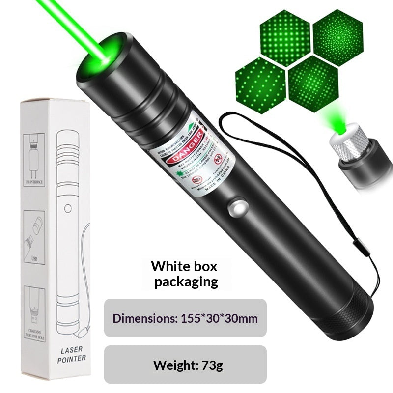 KFX-2710077 Rechargeable Infrared Laser Pointer with Four-Pattern Starry-Sky Head for Cats