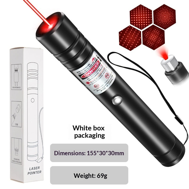 KFX-2710077 Rechargeable Infrared Laser Pointer with Four-Pattern Starry-Sky Head for Cats