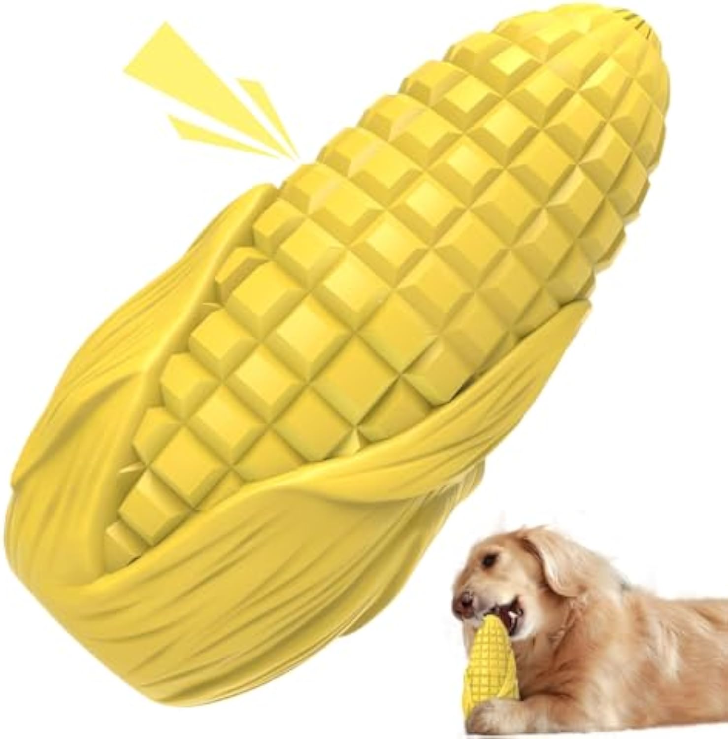 KFX-2710717 Durable Squeaky Dog Chew Toy for Aggressive Chewers - Interactive Corn Stick Design for Medium and Large Breeds