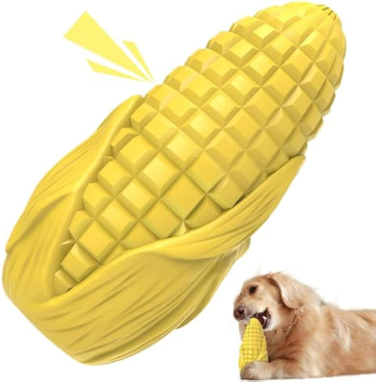 KFX-2710717 Durable Squeaky Dog Chew Toy for Aggressive Chewers - Interactive Corn Stick Design for Medium and Large Breeds