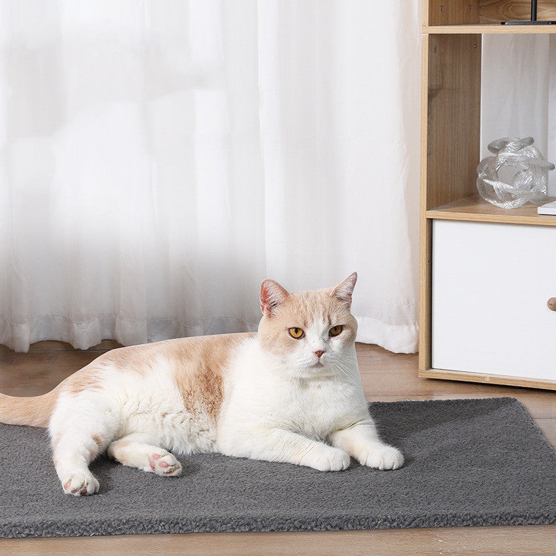 KFX-2711101 Cozy Plush Self-Heating Dog Blanket in Yellow, Milky White, and Gray - Available in Various Sizes