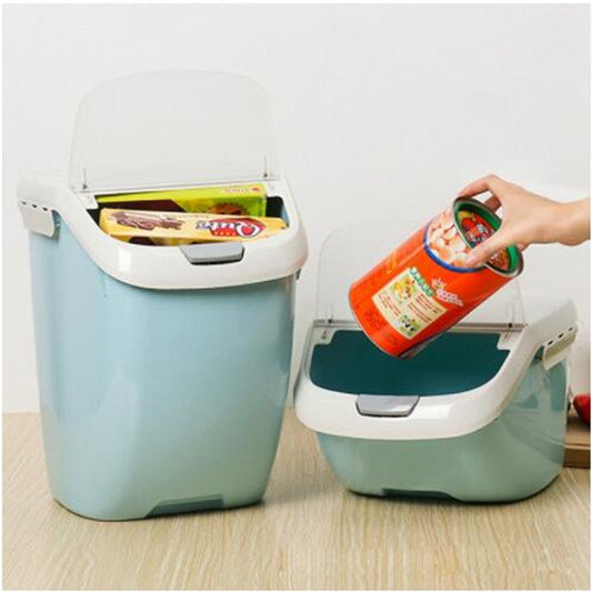 KFX-2713021 Moisture-Proof Pet Food Storage Bucket - 4-6 kg Capacity, Dust-Proof and Durable, Available in Gray, Light Blue, Orange
