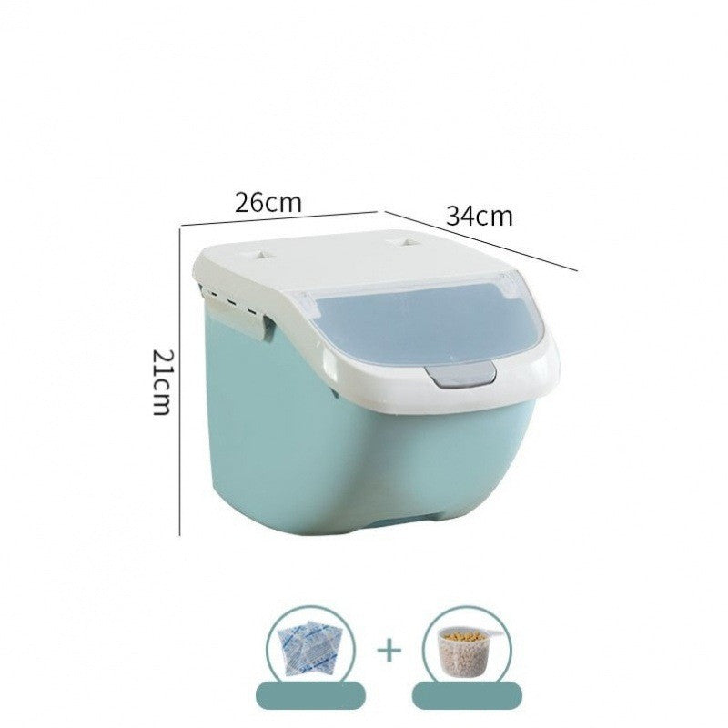KFX-2713021 Moisture-Proof Pet Food Storage Bucket - 4-6 kg Capacity, Dust-Proof and Durable, Available in Gray, Light Blue, Orange