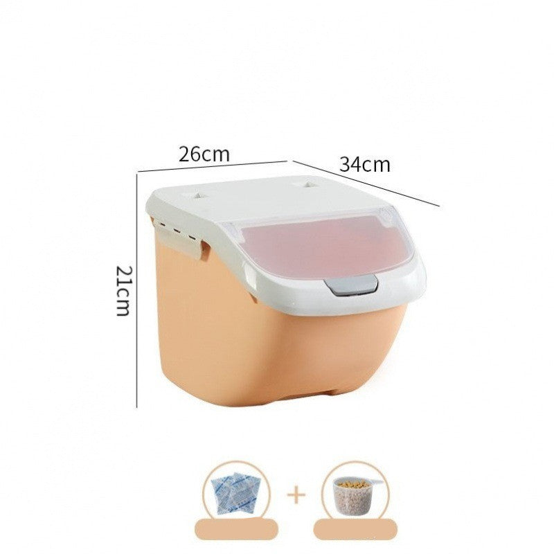 KFX-2713021 Moisture-Proof Pet Food Storage Bucket - 4-6 kg Capacity, Dust-Proof and Durable, Available in Gray, Light Blue, Orange