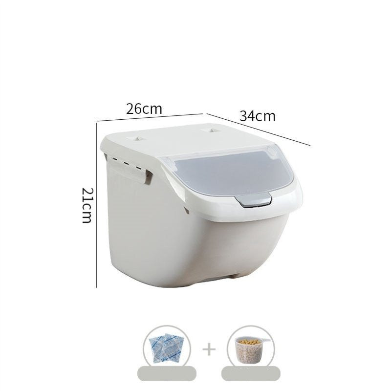 KFX-2713021 Moisture-Proof Pet Food Storage Bucket - 4-6 kg Capacity, Dust-Proof and Durable, Available in Gray, Light Blue, Orange
