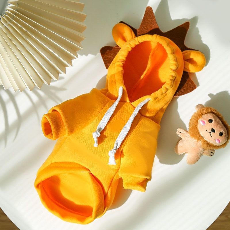 KFX-2714301 Apricot Hooded Cartoon Pet Sweater - Cotton, Available in XS to 2XL