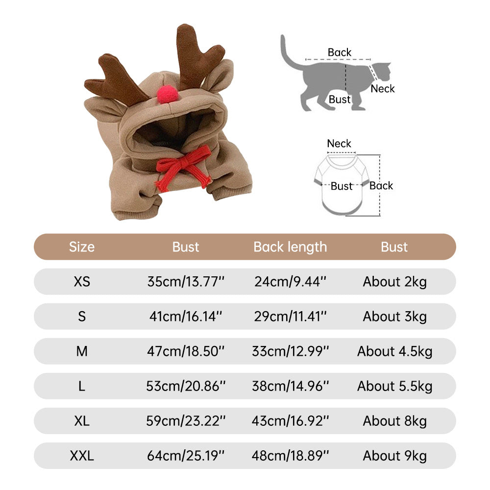 KFX-2714301 Apricot Hooded Cartoon Pet Sweater - Cotton, Available in XS to 2XL