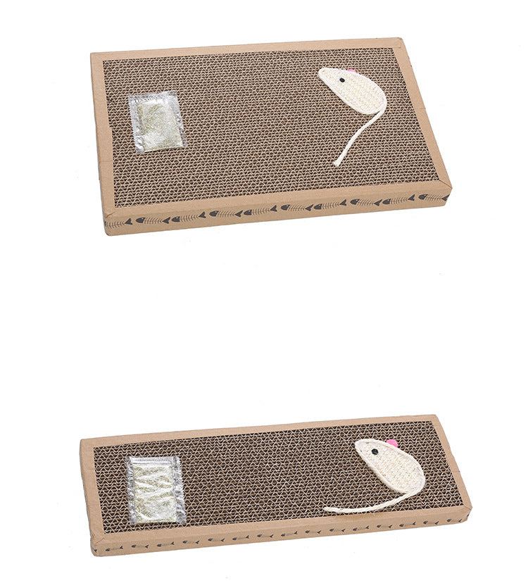 KFX-2715197 Cat Scratching Board with Woven Sisal Mouse and Catnip - Large and Small Sizes Available