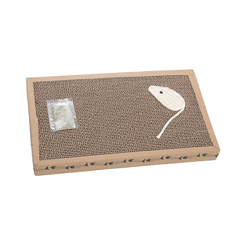 KFX-2715197 Cat Scratching Board with Woven Sisal Mouse and Catnip - Large and Small Sizes Available