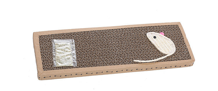 KFX-2715197 Cat Scratching Board with Woven Sisal Mouse and Catnip - Large and Small Sizes Available