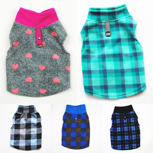 KFX-2715581 Autumn and Winter Polar Fleece Dog Sweater with Stand-up Collar in Various Colors and Sizes