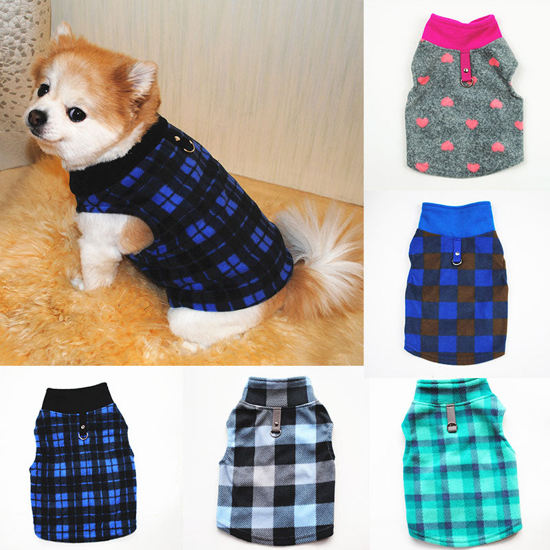 KFX-2715581 Autumn and Winter Polar Fleece Dog Sweater with Stand-up Collar in Various Colors and Sizes