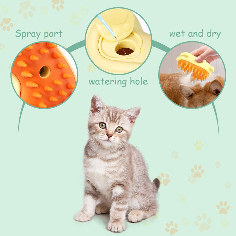 KFX-2716477 3-in-1 Cat and Dog Grooming Brush with Steam Cleaning and Massage Function