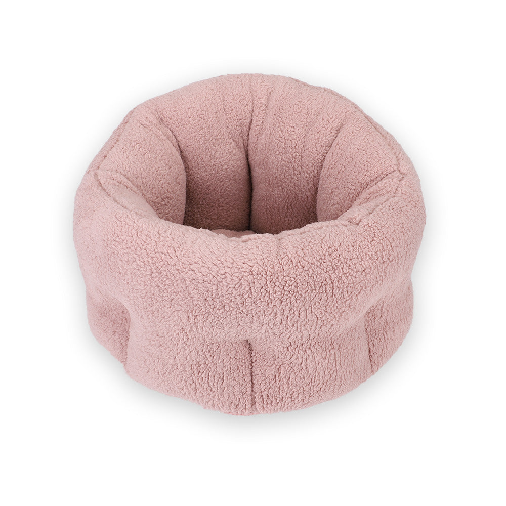 KFX-2719037 Washable Pet Cotton Wool Nest - Soft Cloth Kennel in Brown, Beige, Light Brown, Silver Gray, Skin Pink - 42x28 cm