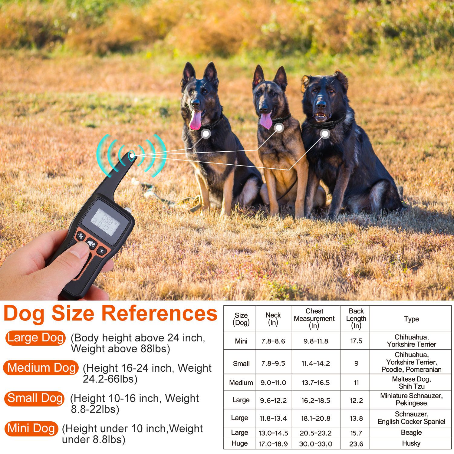 KFX-2720445 Rechargeable Dog Training Collar with Beep, Vibration, and Shock Modes, IP67 Waterproof, 3280FT Range, 3 Channels
