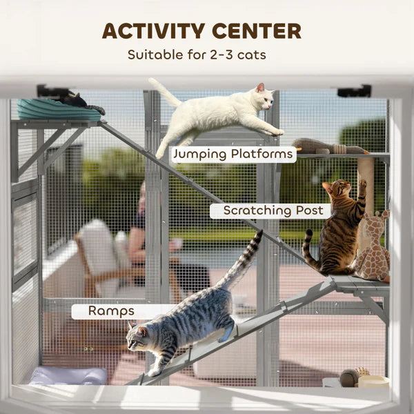 KFX-2722749 Flower Cat Tree with Multi-Level Design for Play and Rest