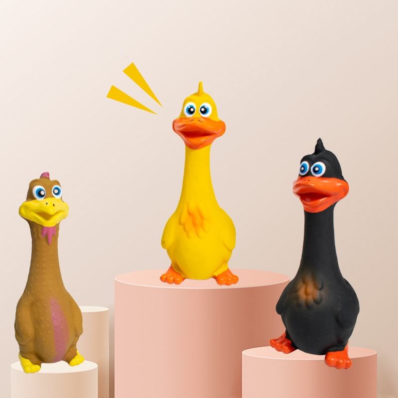 KFX-2723389 Interactive 3-Piece Eco-Friendly Latex Squeaky Chicken Chew Toys for Dogs