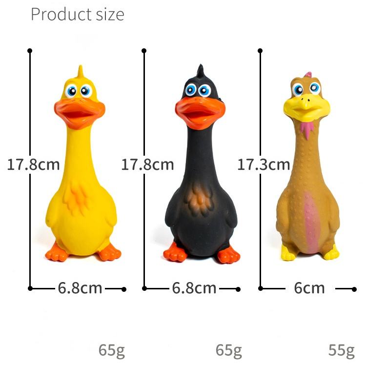 KFX-2723389 Interactive 3-Piece Eco-Friendly Latex Squeaky Chicken Chew Toys for Dogs