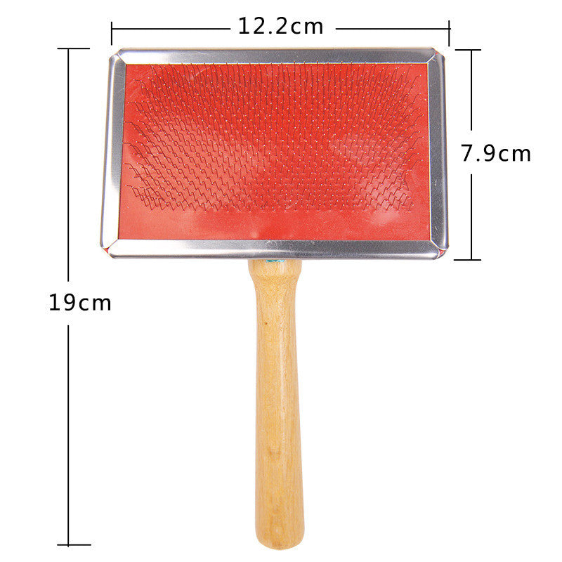KFX-2726333 Solid Wood Pet Comb for Cats and Dogs - Needle Comb with Wooden Handle, Multiple Sizes Available
