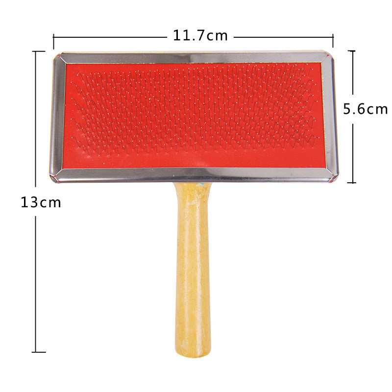 KFX-2726333 Solid Wood Pet Comb for Cats and Dogs - Needle Comb with Wooden Handle, Multiple Sizes Available