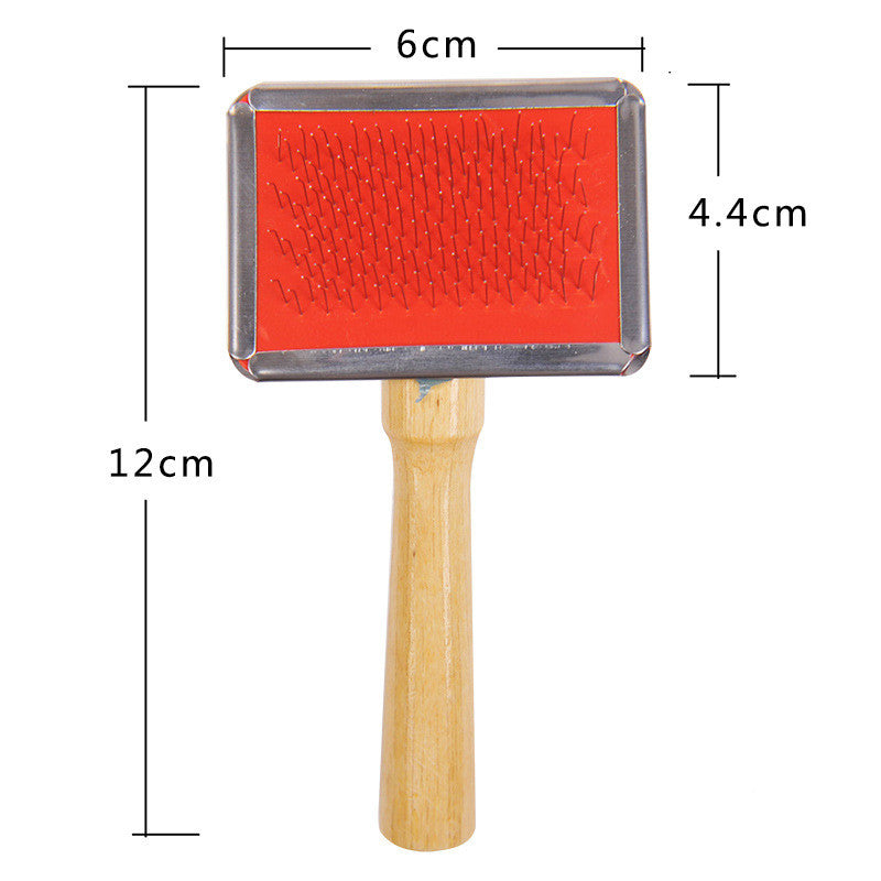 KFX-2726333 Solid Wood Pet Comb for Cats and Dogs - Needle Comb with Wooden Handle, Multiple Sizes Available