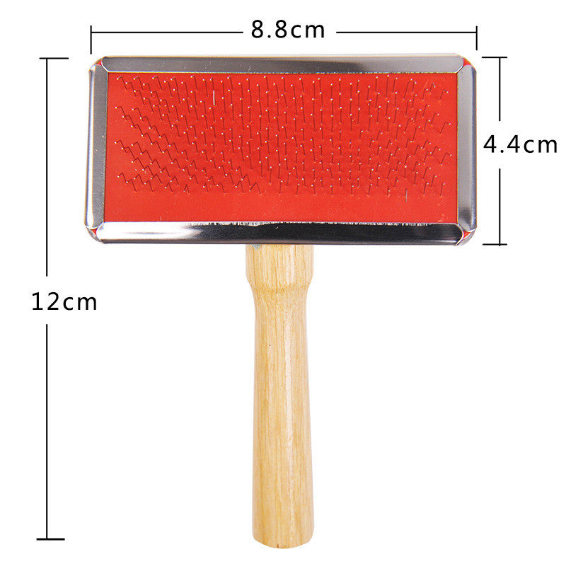 KFX-2726333 Solid Wood Pet Comb for Cats and Dogs - Needle Comb with Wooden Handle, Multiple Sizes Available