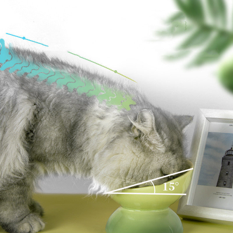 KFX-2726717 Ceramic Cat Bowl with Anti-Overturn Design for Comfortable Feeding