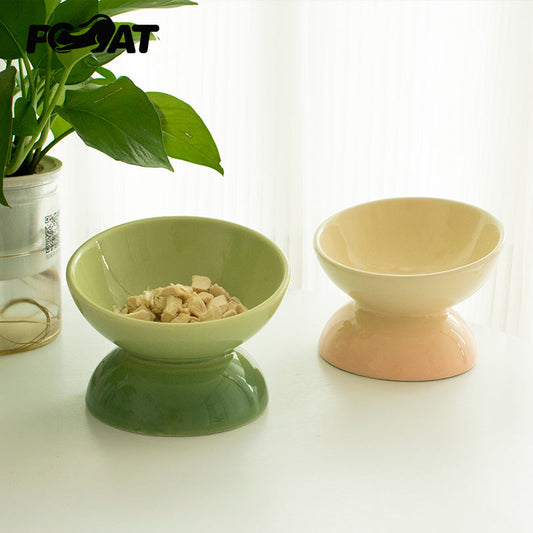 KFX-2726717 Ceramic Cat Bowl with Anti-Overturn Design for Comfortable Feeding