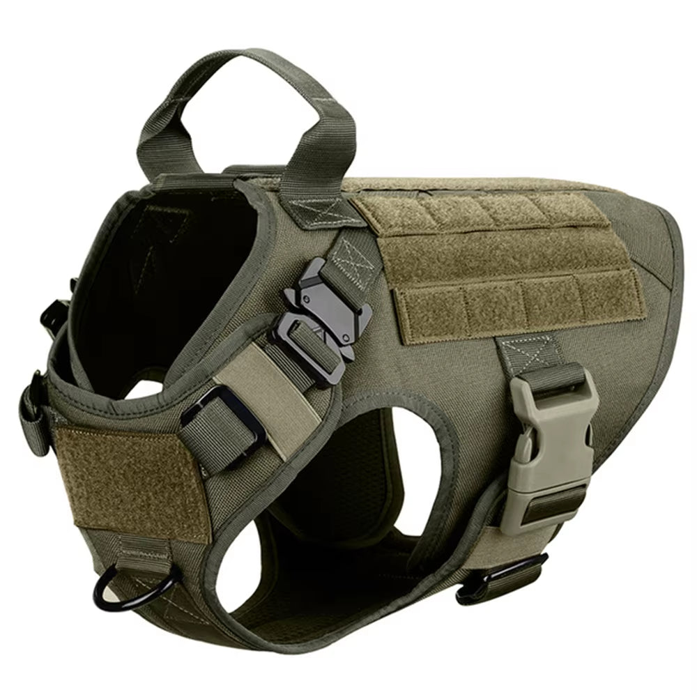 KFX-2735549 Tactical Camouflage Dog Harness and 1000D Nylon Leash Set for Training and Walking